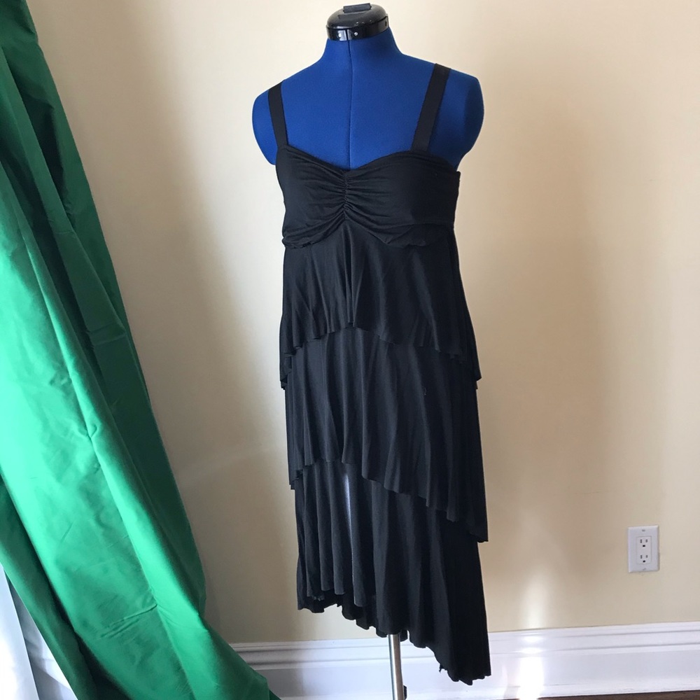 Green Dragon Draped Ruffle Dress
